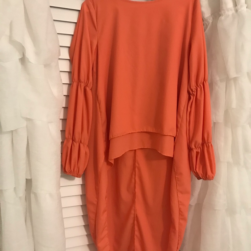 Orange multi length long sleeve top